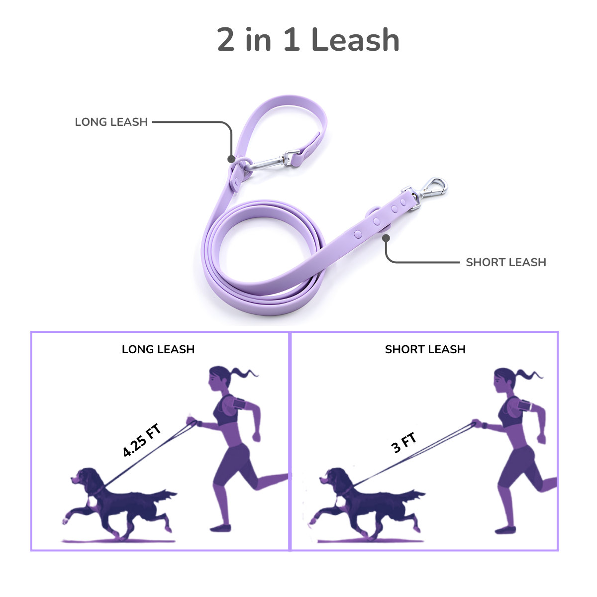 CHICWOOF Macaron leash detail - 2 in 1