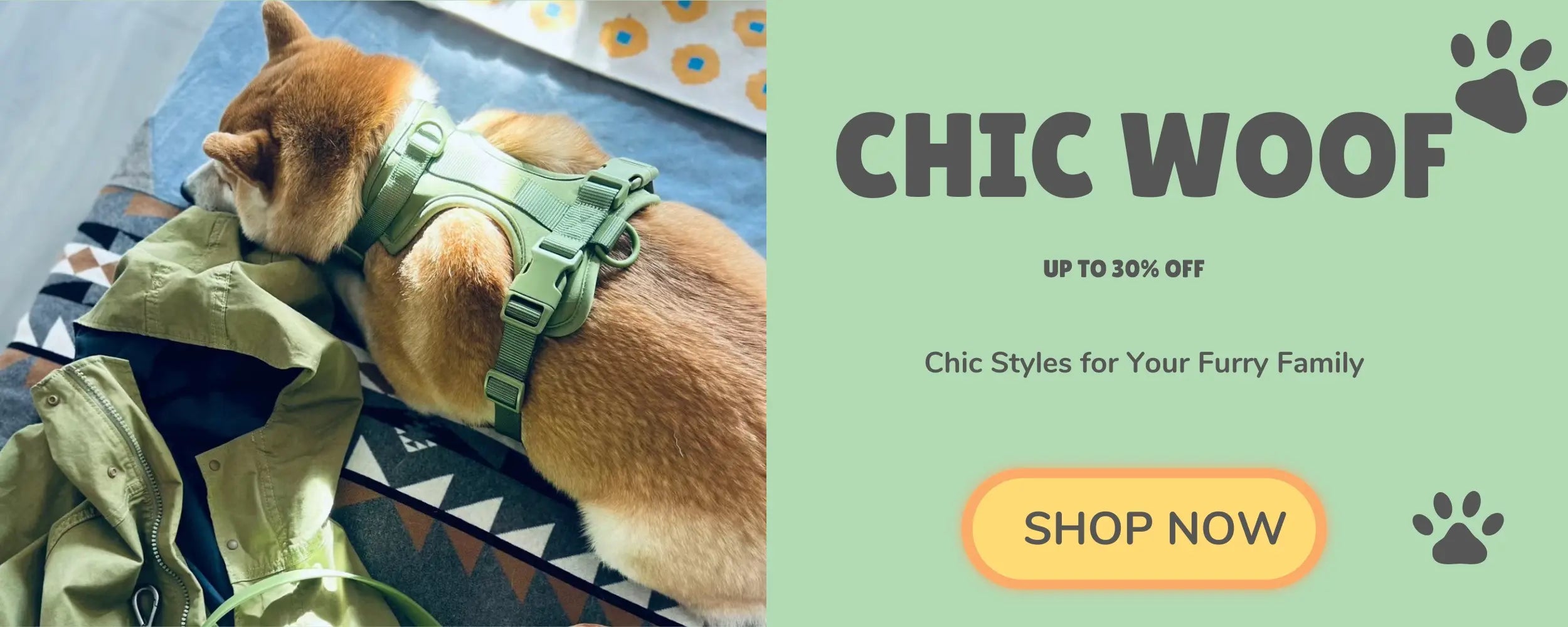 chicwoof harnessdog green pc